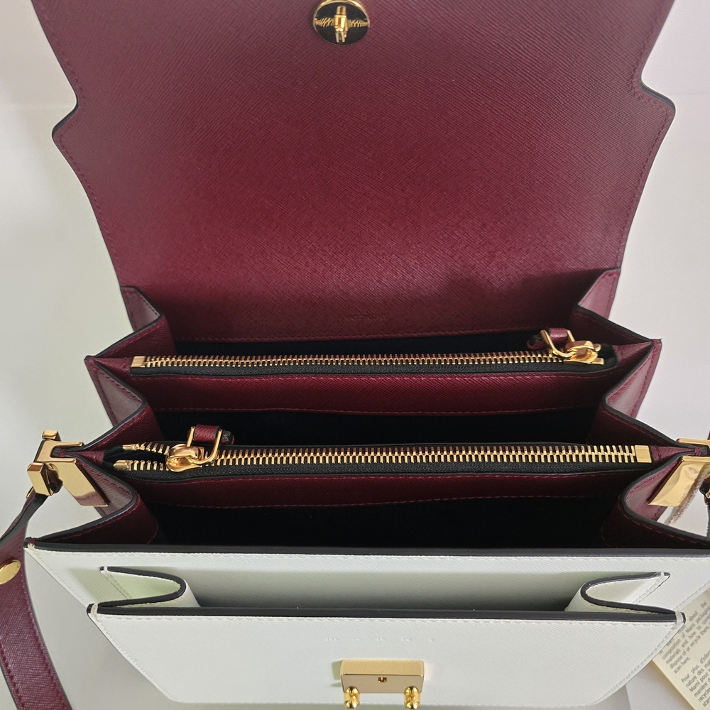 Marni Trunk Medium Crossbody Bag Pink White - Picture 5 of 11